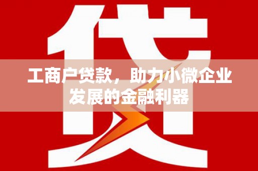 宜君工商户贷款，助力小微企业发展的金融利器
