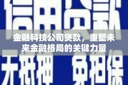 宜君金融科技公司贷款，重塑未来金融格局的关键力量