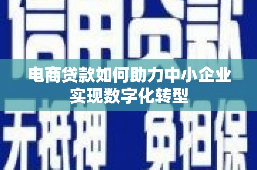 宜君电商贷款如何助力中小企业实现数字化转型