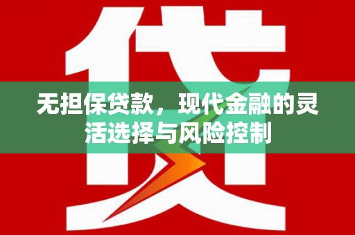 宜君无担保贷款，现代金融的灵活选择与风险控制