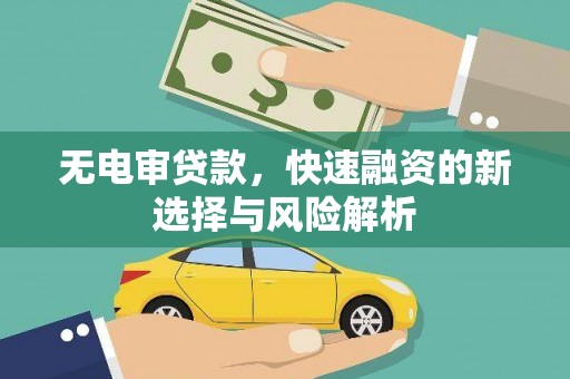 宜君无电审贷款，快速融资的新选择与风险解析