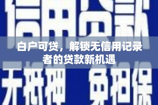 宜君白户可贷，解锁无信用记录者的贷款新机遇