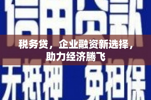 宜君税务贷，企业融资新选择，助力经济腾飞