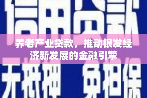 宜君养老产业贷款，推动银发经济新发展的金融引擎