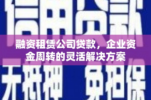 宜君融资租赁公司贷款，企业资金周转的灵活解决方案