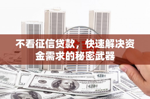 宜君不看征信贷款，快速解决资金需求的秘密武器