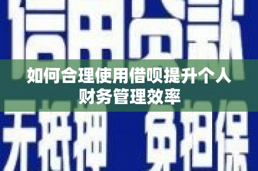 宜君如何合理使用借呗提升个人财务管理效率