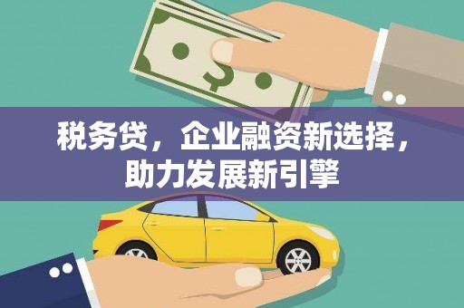 宜君税务贷，企业融资新选择，助力发展新引擎