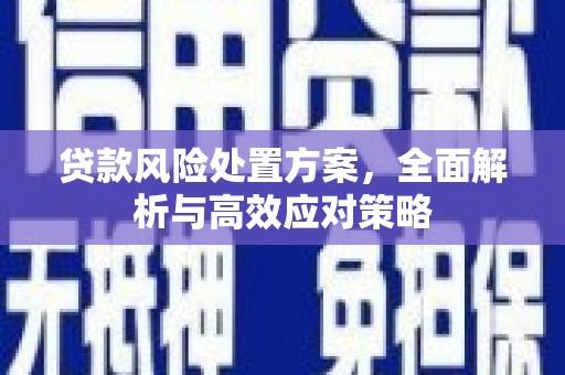 宜君贷款风险处置方案，全面解析与高效应对策略