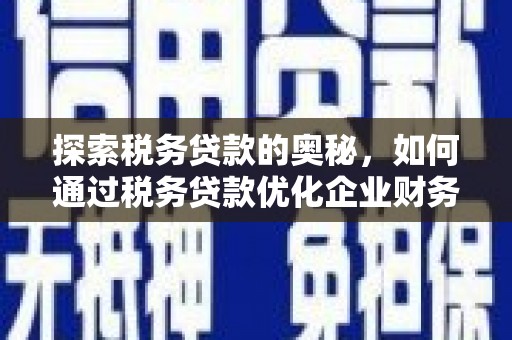 宜君探索税务贷款的奥秘，如何通过税务贷款优化企业财务