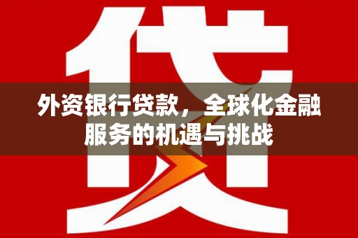 宜君外资银行贷款，全球化金融服务的机遇与挑战