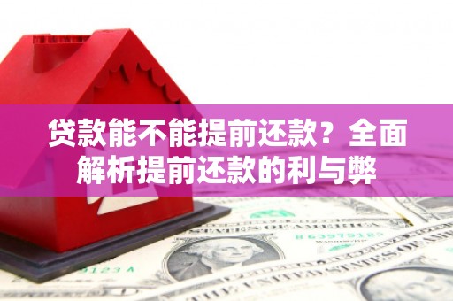 宜君贷款能不能提前还款？全面解析提前还款的利与弊