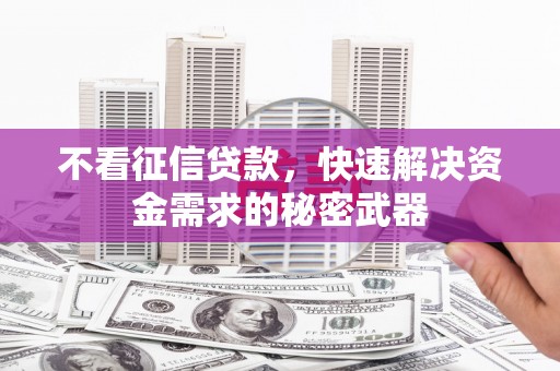 宜君不看征信贷款，快速解决资金需求的秘密武器