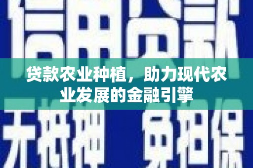 宜君贷款农业种植，助力现代农业发展的金融引擎